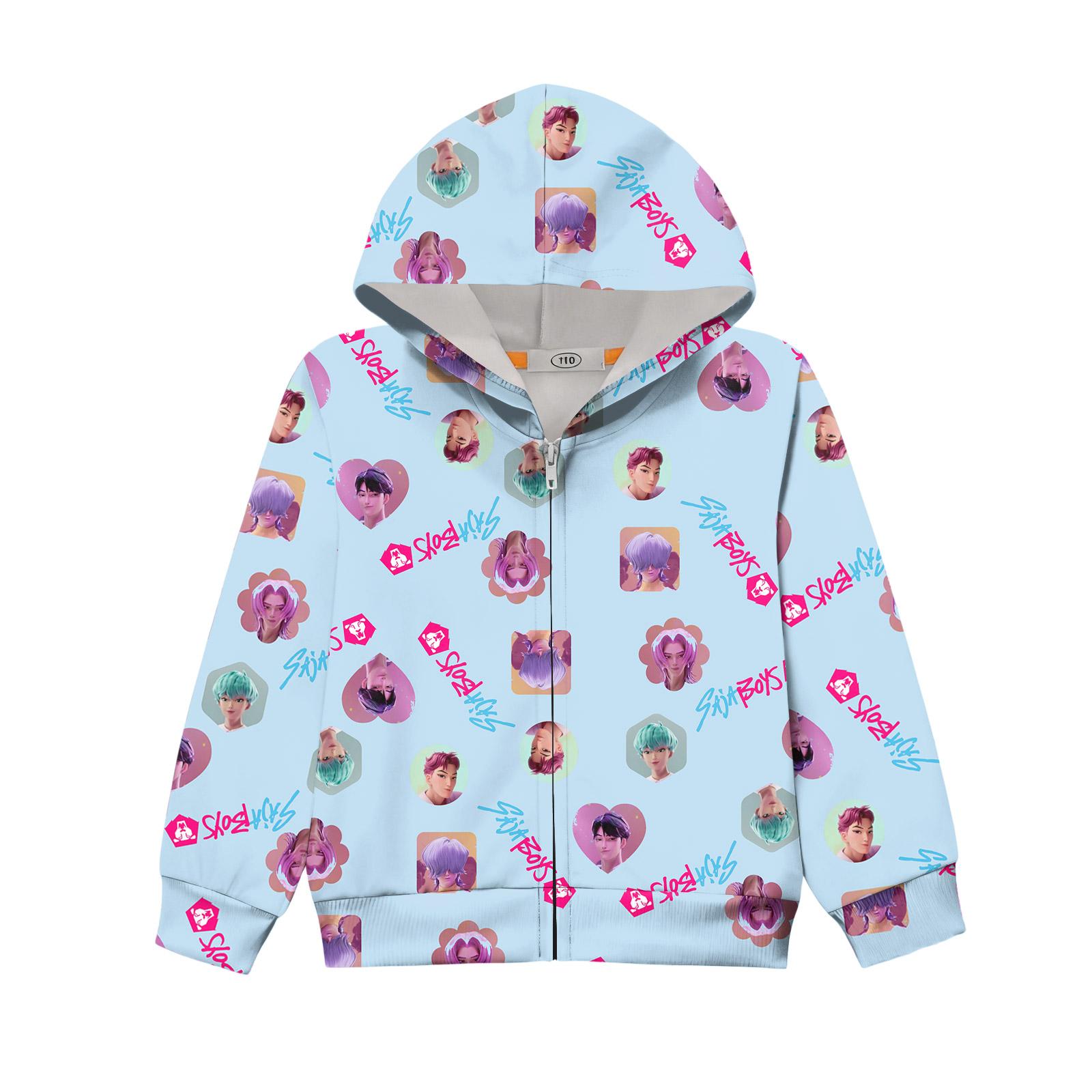 

Children s Long-sleeved Loose-fitting Pullover Hoodie With Drawstring And Solid Color 160 небо синє кольору