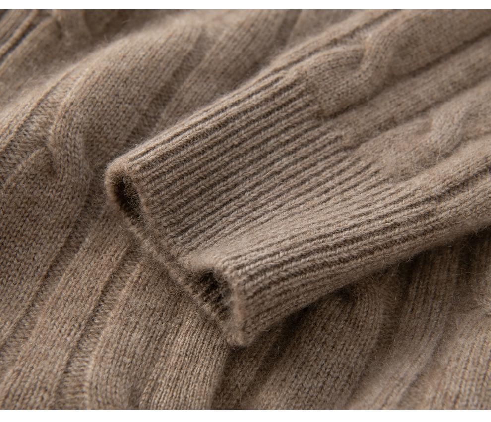 Autumn/Winter 2026 Women's Cashmere Cardigan - Seven-Gauge Cable Knit, Thick & Warm Base Layer Outerwear