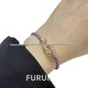Fei Jia February Birthstone Purple Horseshoe Buckle Unisex DIY Bracelet