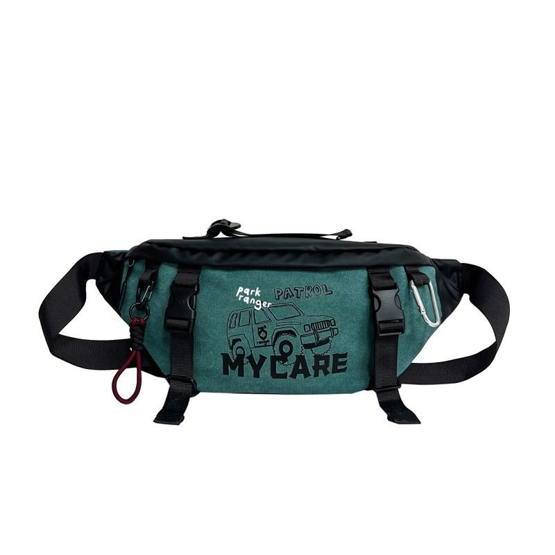 Men's Outdoor Travel Chest Bag Multi-functional Tooling Style Sports Cycling Crossbody Bag Large-capacity Multi-pocket Buckle Portable Chest Bag