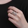 Anillo Vintage de Plata 925 Ajustable Zorro para Mujer Hermoso Anillo Moda Boda Compromiso Joyería Fiesta Regalos para Mujer