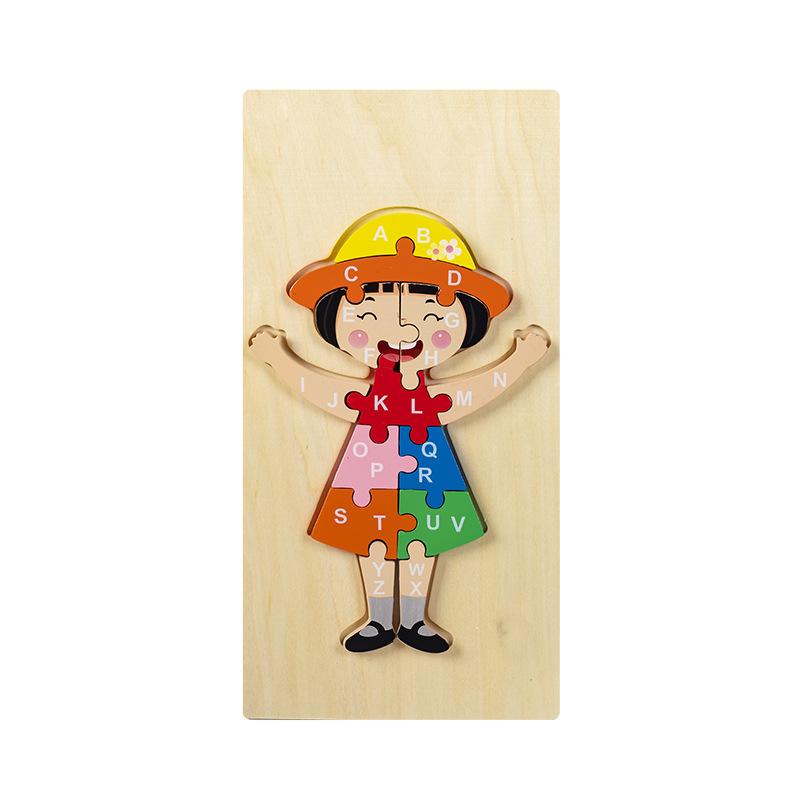 Kinder Pädagogisches Holztier Digitales 3D-Puzzle Lernspielzeug für die frühe Bildung