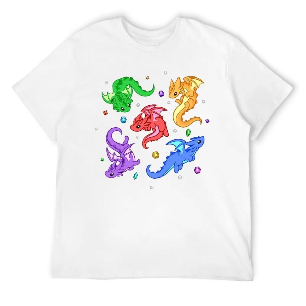 Gem Dragon Pattern Classic For Sale T-shirt Round Neck Motion T-shirts Premium Travel Geek Eur Size