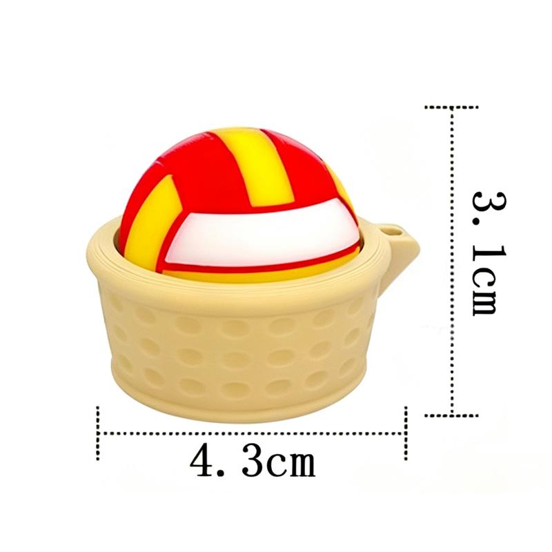 Basketball Football 3D Printed Fidget Keychain Clicker Button Sensory Toy Portable Stress Relief Fidget for All Ages