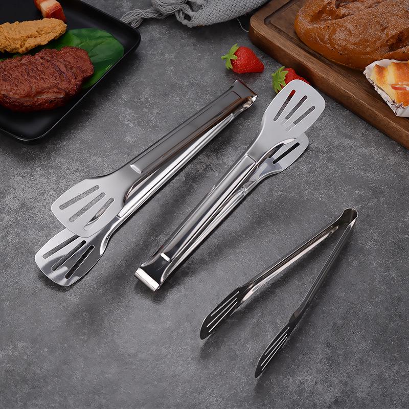 304 Stainless Steel Kitchen Tongs: Thickened Barbecue, Bread, and Steak Tongs