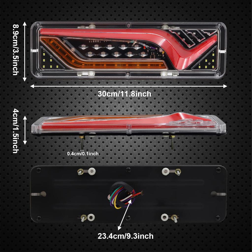 Ygmylandbb LED Truck Tail Sequential Flowing Turn and Small Rear for and Set of 2 and Lights, 24V, Signals, Tail, Brake, Lights, Combination, Trucks,