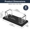 2Pcs Acrylic Business Card Holder Transparent Desk Cards Display Stand Office Flyer Pamphlet Rack Note Trade Shows