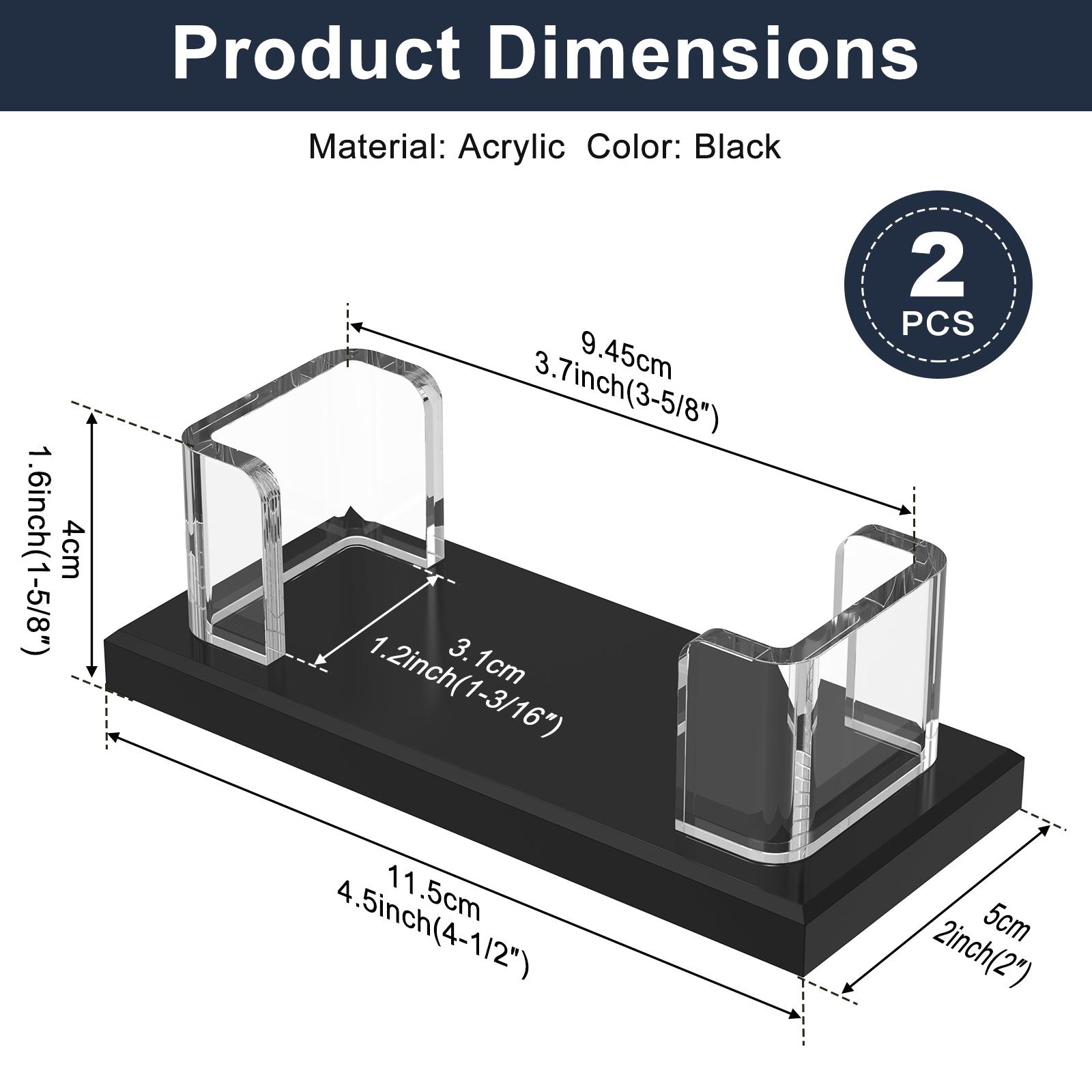 

2Pcs Acrylic Business Card Holder 1 Slot Transparent Name Card Stand with Widened Base Office Name Card Organizer for Desktop