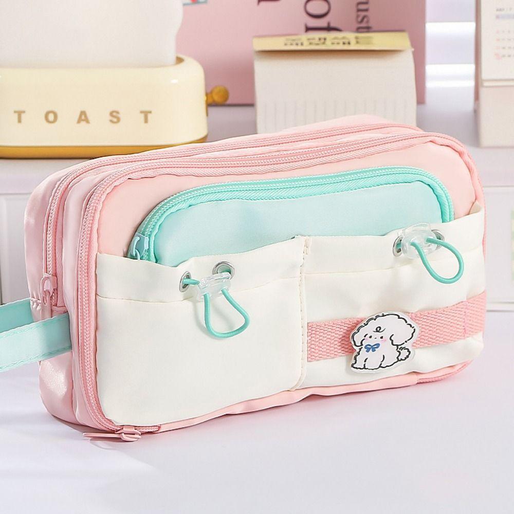 Multi-layer Cute Pencil Pouch Large Capacity Gel Pen Organizer Student Pencil Case School Supplies