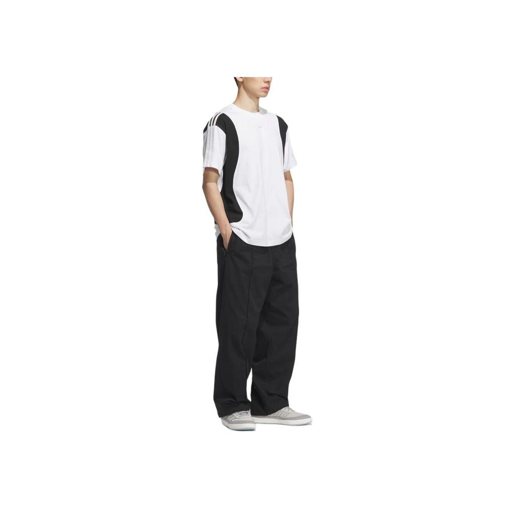 adidas Originals Ss25 Tyshawn Round Neck Loose Fashion Versatile Short Sleeve T-Shirt Unisex Tops White Black KD1873