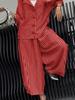 New Autumn Commute Style Floral Striped Loose Blazer Casual Suit Set