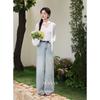 Luxiangnan 'Warm Radiance' Women's Loose High-Waist Straight-Leg Jeans