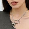 Punk Hip Hop Skull Pendant Necklace for Men Women Vintage Gothic Punished Man Design Fashion Hip Hop Jewelry