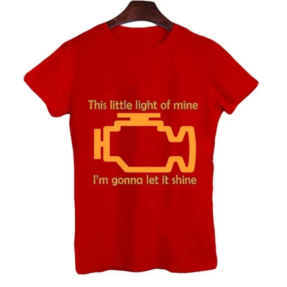 2023 Tee Shirts for Men Check Engine Let It Shine Mechanic Funny Design T-shirt Short Sleeve Tops Men Women T-shirt Tee Oversize