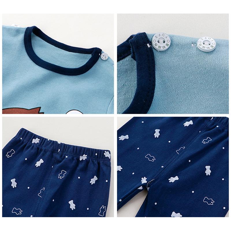 Winter Kids Long Sleeve O Neck T Shirt Pants Set Casual Baggy 2pcs Suit Cotton Cartoon Printes Outfit