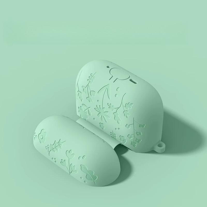 

Case For Apple AirPods Pro 2 Flower Engraved Protective Case Soft Silicone Full Cover Anti-scratch Shockproof Case For AirPods 4 For Airpods Pro Pro2