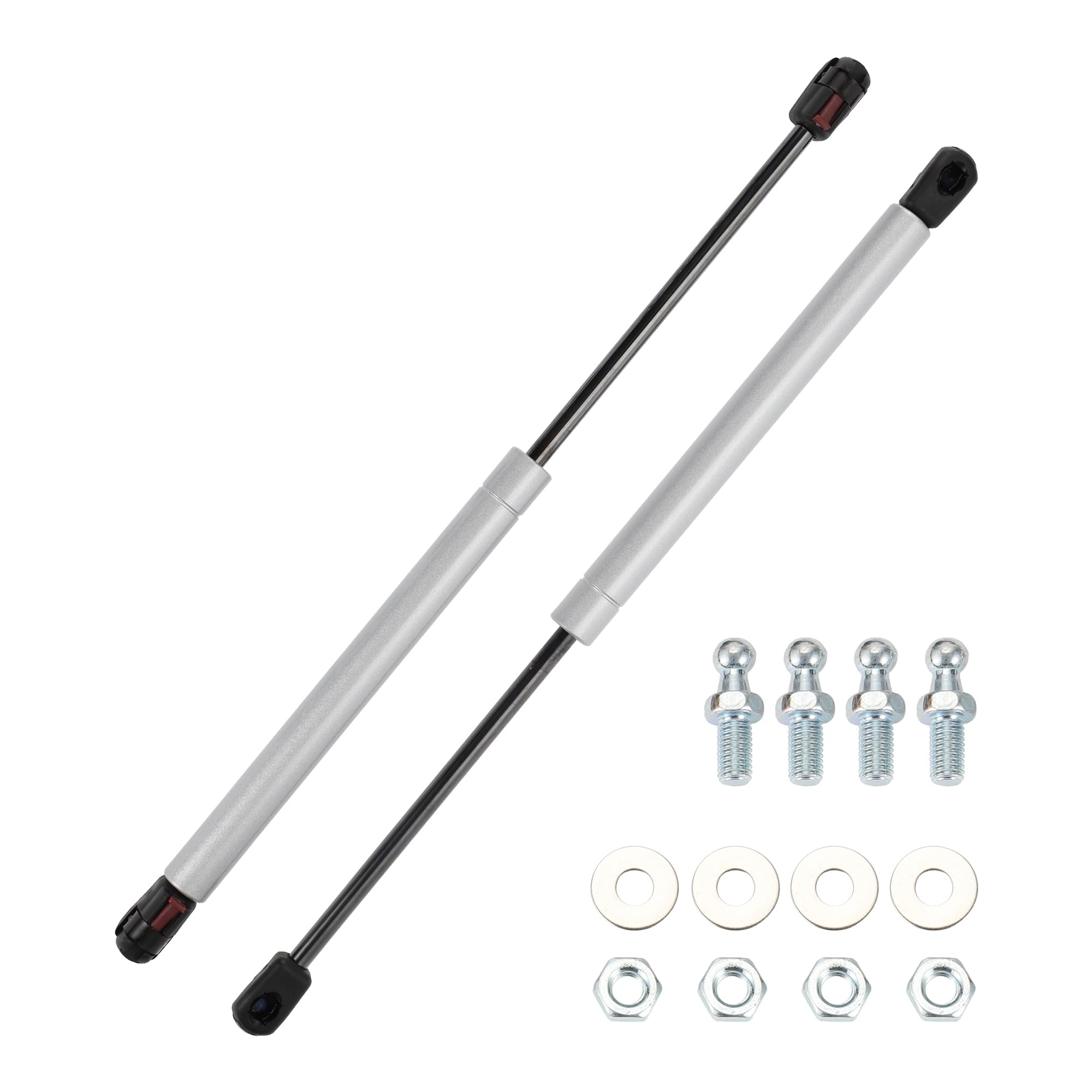 

Motoforti Universal Lift Support Strut Shocks, 15 /380mm, 25lb/110N/11kg, Silver Tone, Set of 2