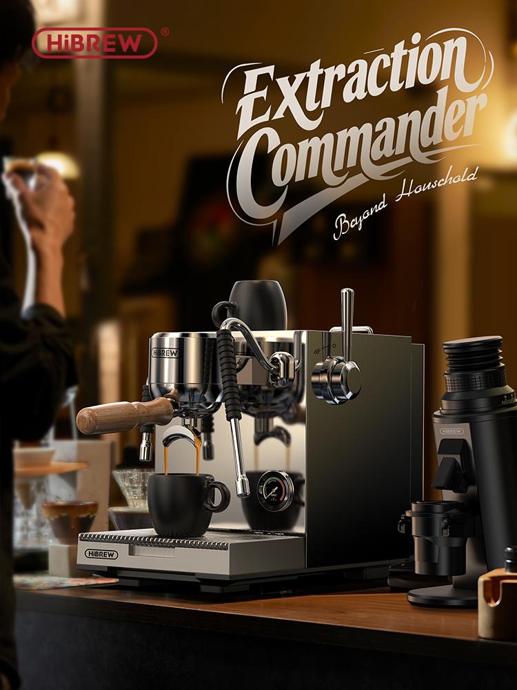 Máquina de Café Espresso Comercial HiBREW H21, Control de Temperatura PID, Sistema de 3 Calderas, Tanque de Agua de 1.8L, Cafetera para Cappuccino Latte