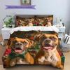 Two Boxer dogs Pattern Bedding Home Decoration Birthday Gift (1 * duvet cover + 2 * pillowcase, without core)