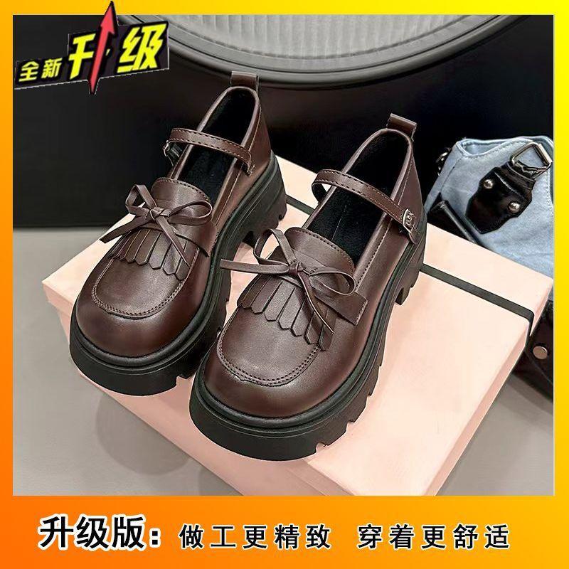 Retro British Style Comfortable Bow Single Shoes Women's Fashion Foreign Style with Skirt Small Leather Shoes Women's 2025 Spring and Summer New
