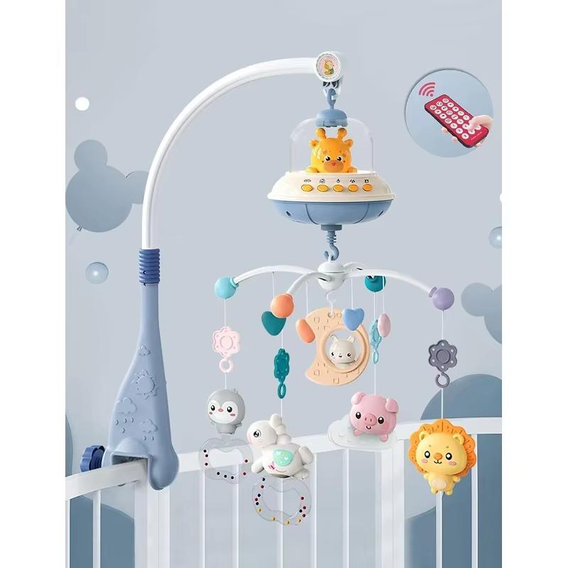 Baby Crib Mobile with Lights Music Projection for Infants 0-6 Months Remote Control Crib Toys for Newborn Baby Mobile for Crib