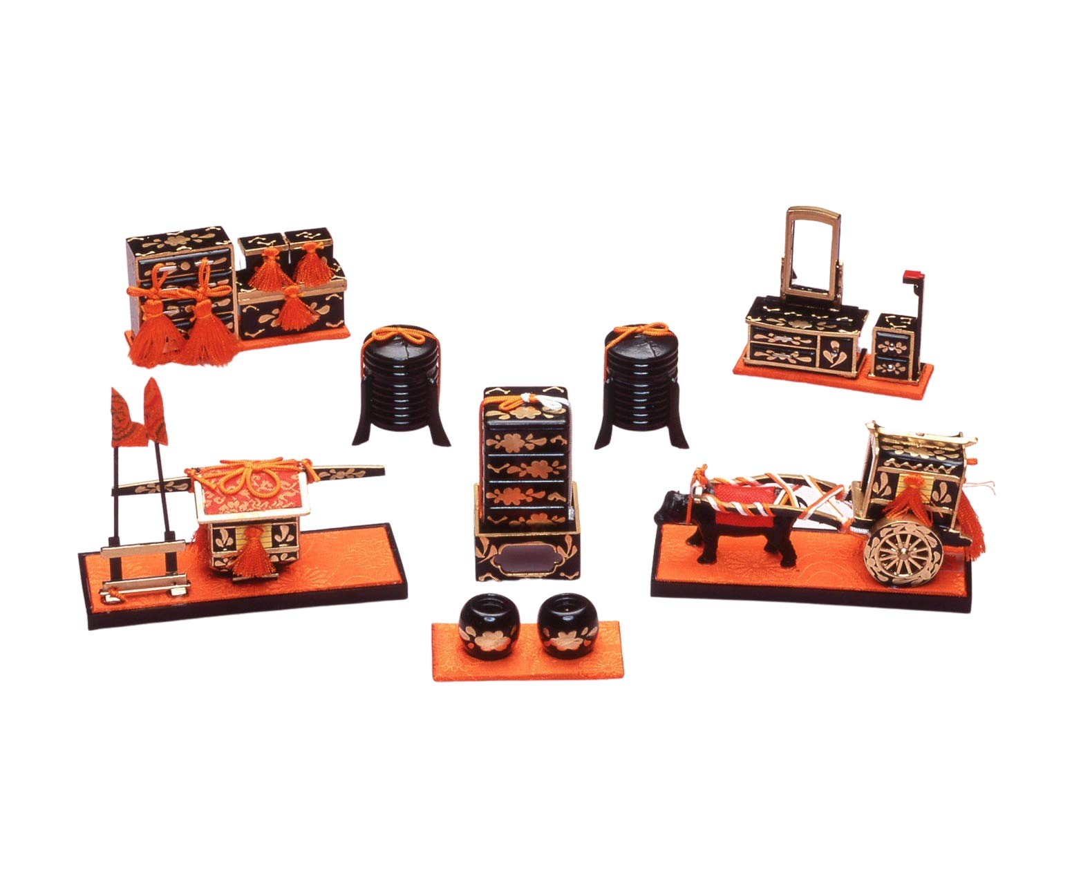 Sakai Sangyo 7-Piece Hina Doll Set - Handmade, for Hina Matsuri (Girls  Festival), Peach Festival, Celebration, Jōshi (First Day of the Third Month),