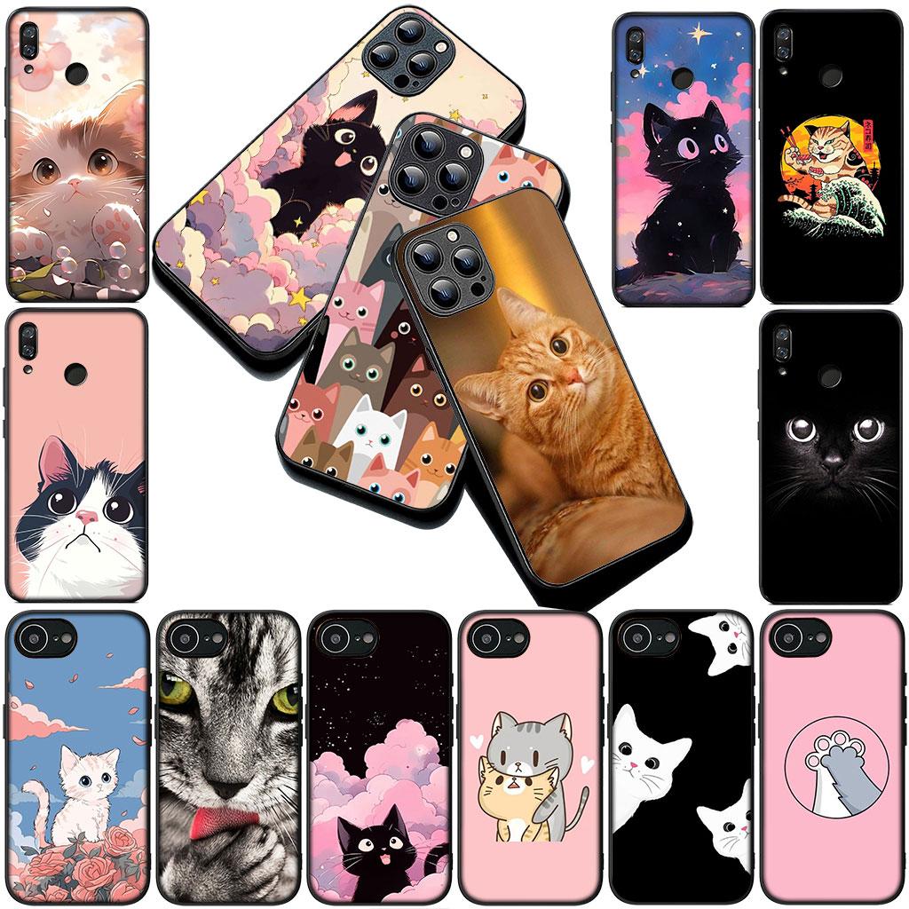 Phone Cover for Apple iPhone 17 Air 12 13 Pro Max Mini ProMax 7 + 8 Plus 7+ 8+ Soft Silicone Case Eyes Cat Meow Kitten Paw