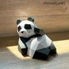 ORIGAMIPLANET 3D Origami Papercraft Kit Panda Fun DIY 3D Panda Paper Art Model for Teens Easy Handmade Animal Figurine Sculpture Gift Set for