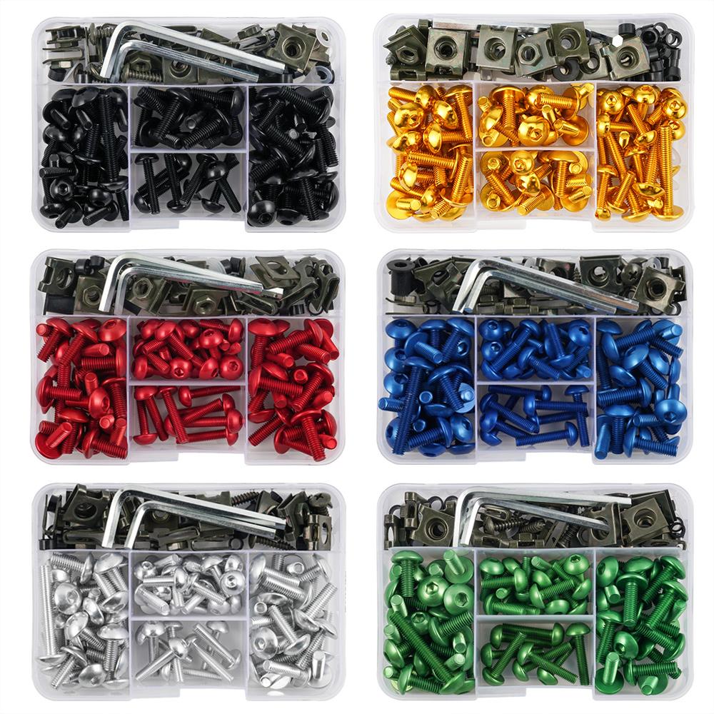 177PCS M5 M6 Fairing Bolts Kit Screws For Suzuki GSXR 600 1000 Bandit V-Strom For YAMAHA YZF R1 R15 R3 R6 R125 MT03 MT07 MT10