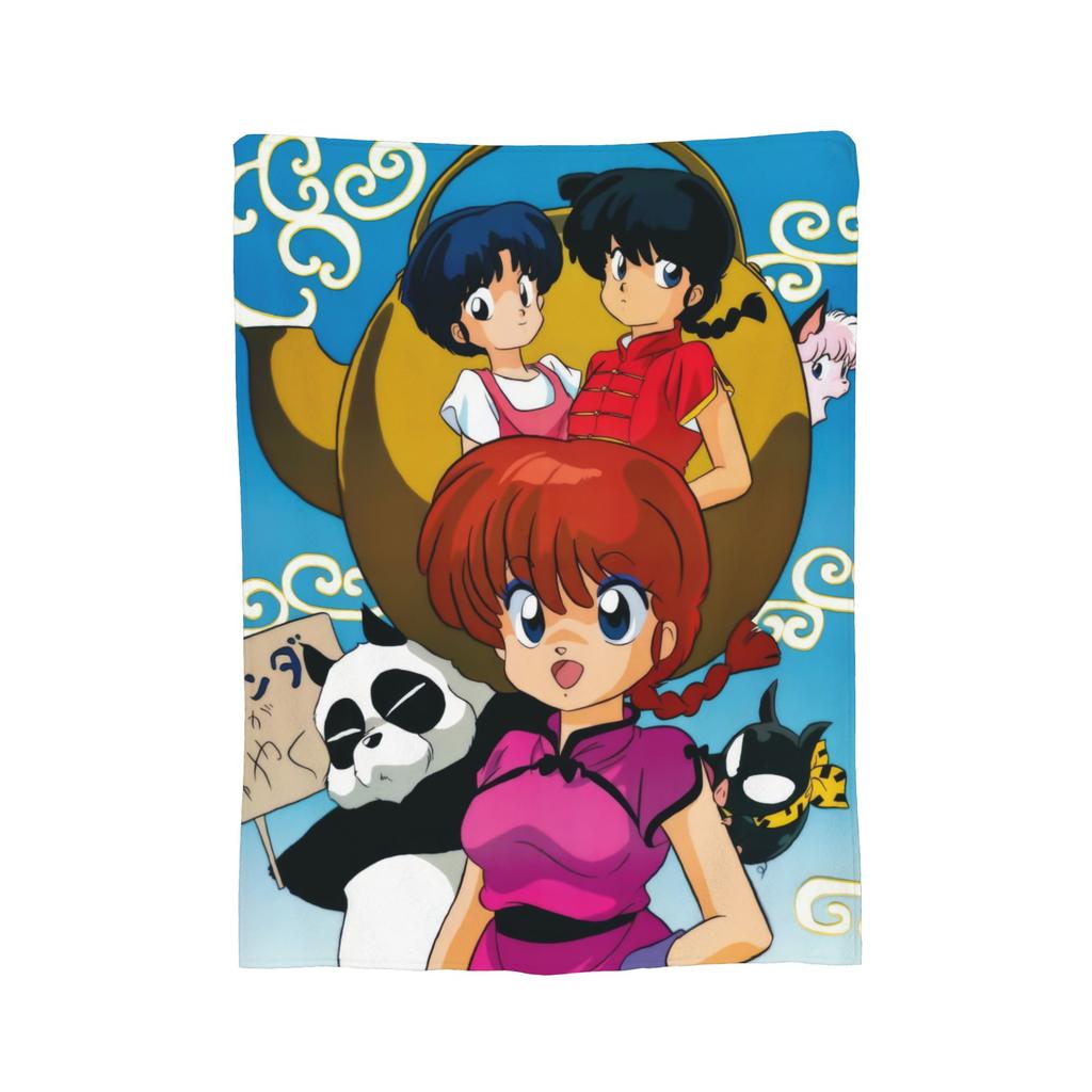 Anime Ranma And Akane Tendo Blanket Fleece Spring/Autumn  Portable Soft Throw Blanket for Bedding Couch Bedspread