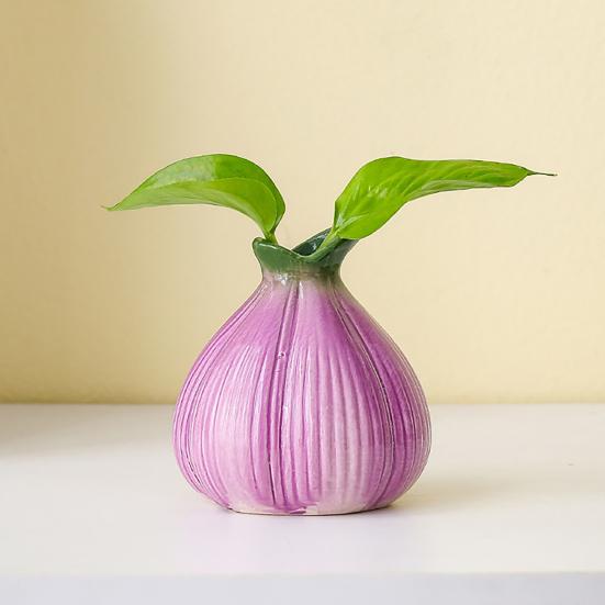 Zwiebelform Keramikvase Kleine Dekorations-Blumenvase Hydrokultur-Pflanzenhalter für Wohnzimmer Hochzeitsfeier Zuhause Küchentisch Dekoration