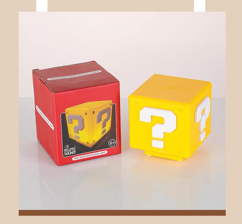 Sound-Activated Mario Question Mark USB Night Light – Creative Childhood Game Lamp