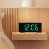 Kreative gebogene elektronische Uhr LED großer Spiegel Wecker Stumme intelligente Schreibtischuhr Wohnzimmer Spiegeluhr2