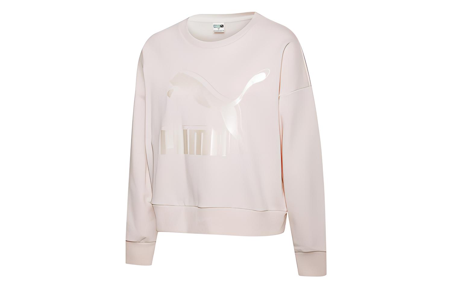 PUMA Sweatshirts Women s Pink Crew Neck Moderate Regular 597405-87 XL