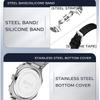Men's Multifunction Watch Square Dial Classic Fashion Style Luminous Waterproof Steel/Silicone Strap Quartz Wristwatch Male