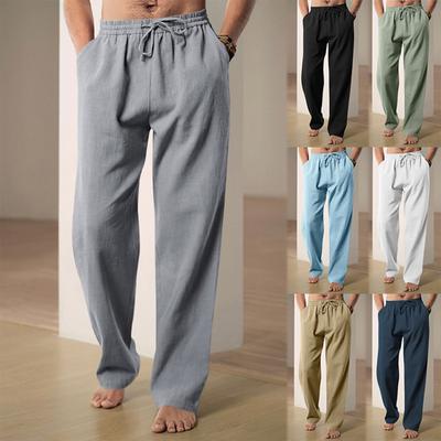 Casual Imitation Linen Beach Pants For Men's Loose Casual Pants And Long Pants