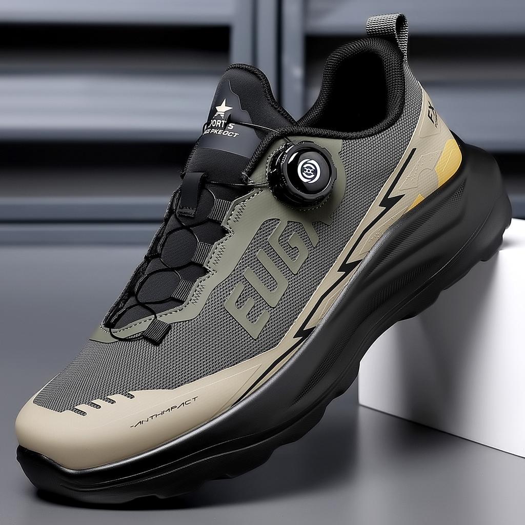 The Same High-quality Rubber and Plastic Fashion Casual Shoes In Shopping Malls, Men's Rotating Buttons, Sports Mountaineering Tourism Light Luxury