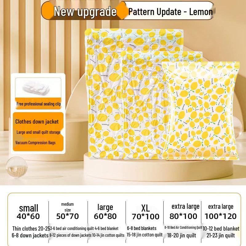 Transparent Vacuum Compression Bag for Quilt and Clothing Storage with Printable Patterns