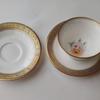 Used Noritake Cup and Saucer, Gold Trim, Floral Pattern, GRAND BROCHE