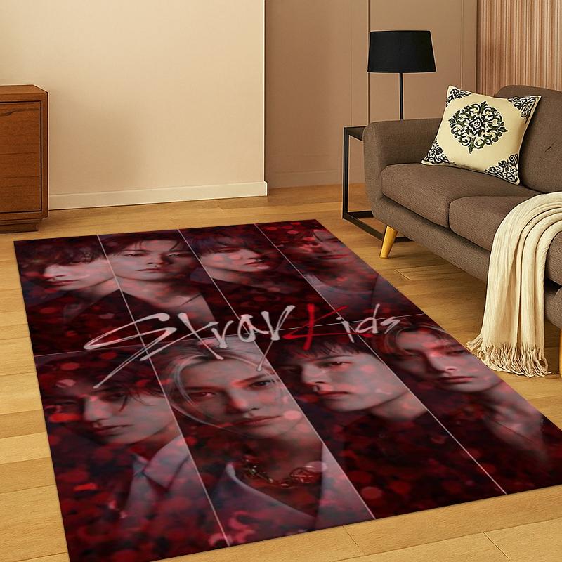 HD Stray Kids Kpop Soft Area Rug for Bedroom Living Room Sofa,Non-Slip Carpet for Kids,Cozy Floor Mat Doormat Home Décor gift