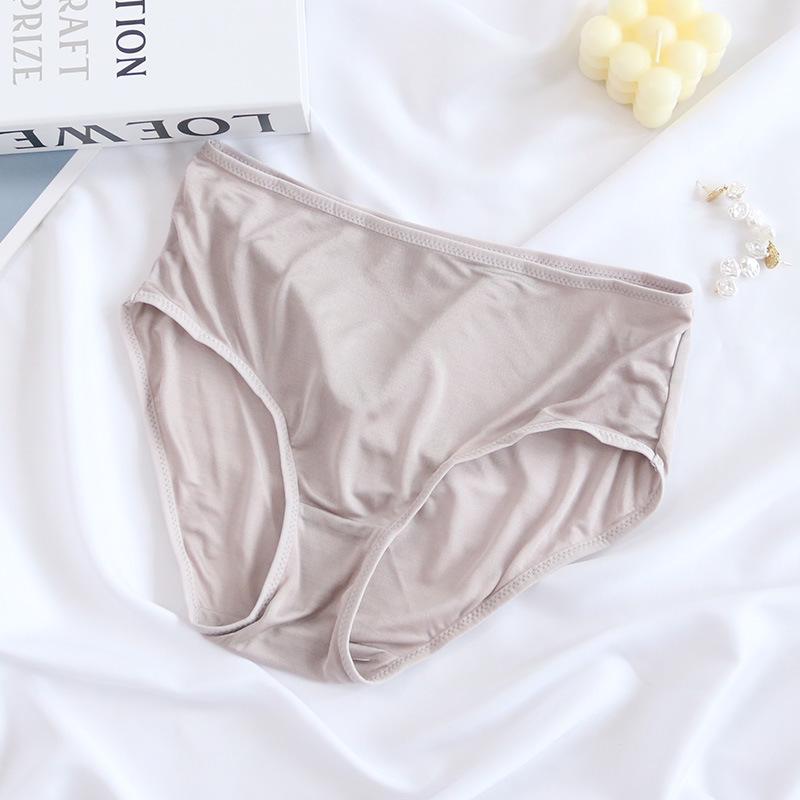 Tang Sang Silk Damen Übergröße Nahtlose Seidenunterwäsche - Atmungsaktiv, Mittelhoch, Hüfthebend, Einfarbig