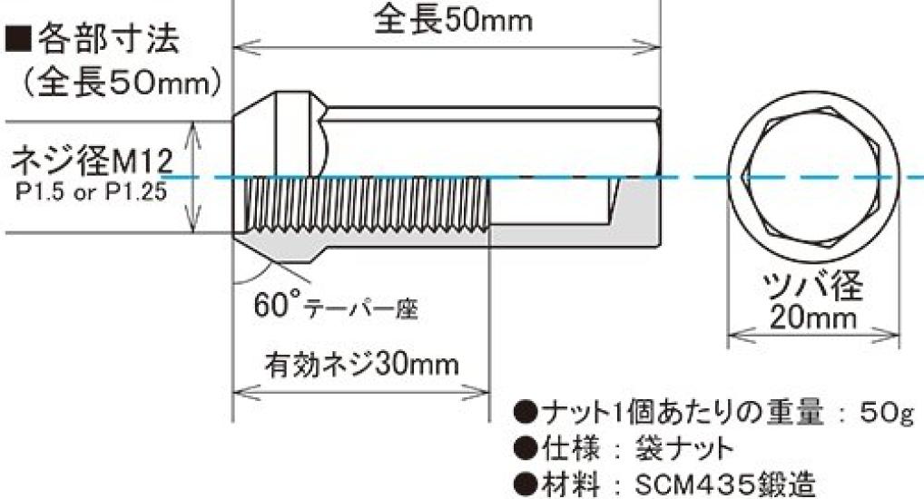 KYOKUGEN Closed End Type Hexagonal M12 X Pack of HPF3A5 KYO-EI (Kyoei Industry) Nut, 50mm, P1.25, Gold, 20,