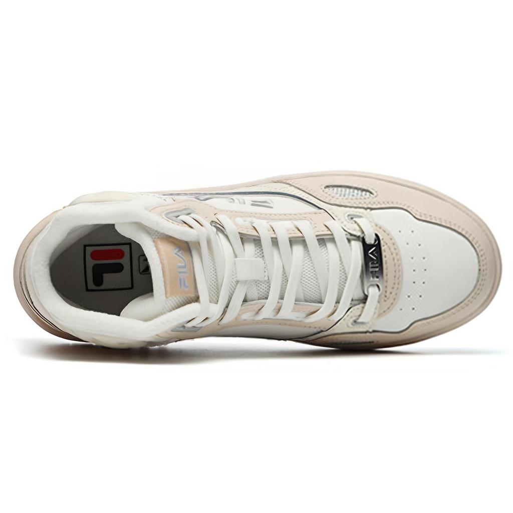 New FILA Glory Mid Top Vintage Basketball Shoes Women's White Cassava Powder F12W141216FST