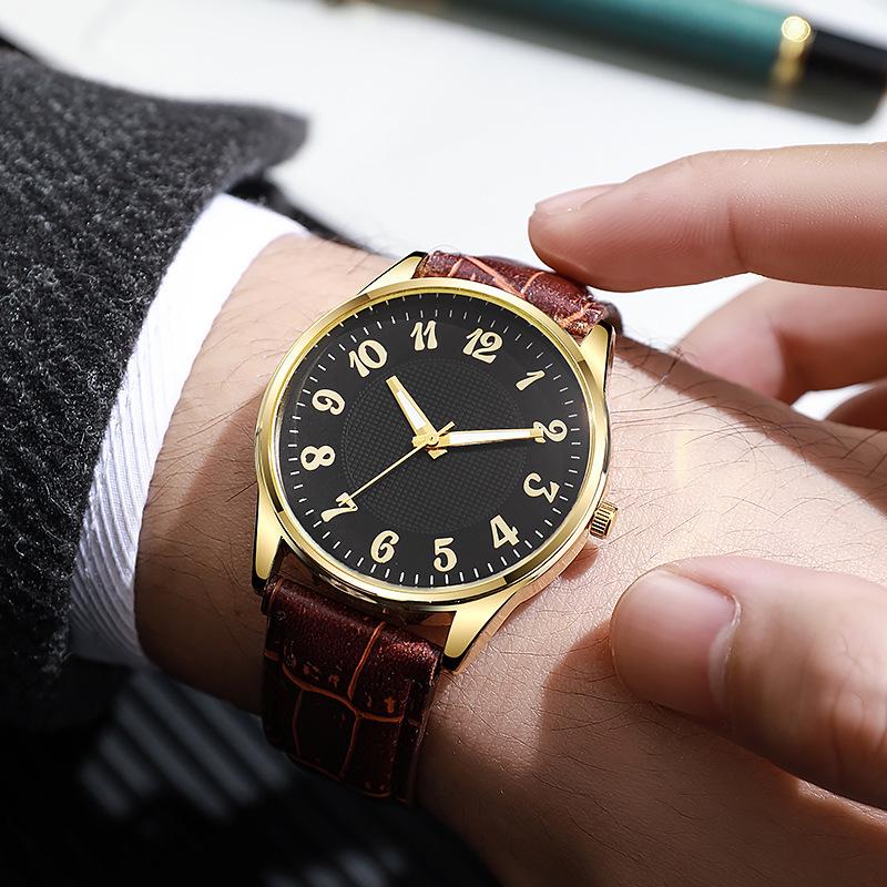 Quartz Men's Luminous Swiss Luxury Leather Strap Watch