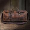 Handmade Full Grain Leather Duffel Bag: Vintage Travel Weekender
