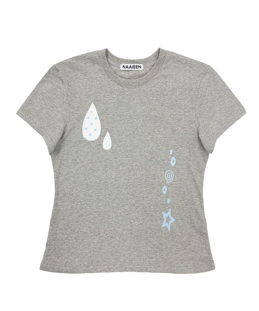 Naien Tier Star Slim Fit Short Sleeve T-Shirt Gray