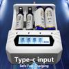 Type C 4 AA and 3A Rechargeable Batteries Charger DC12V 800mA High Capacity 1.2V NiMH with Low Selfs Discharge