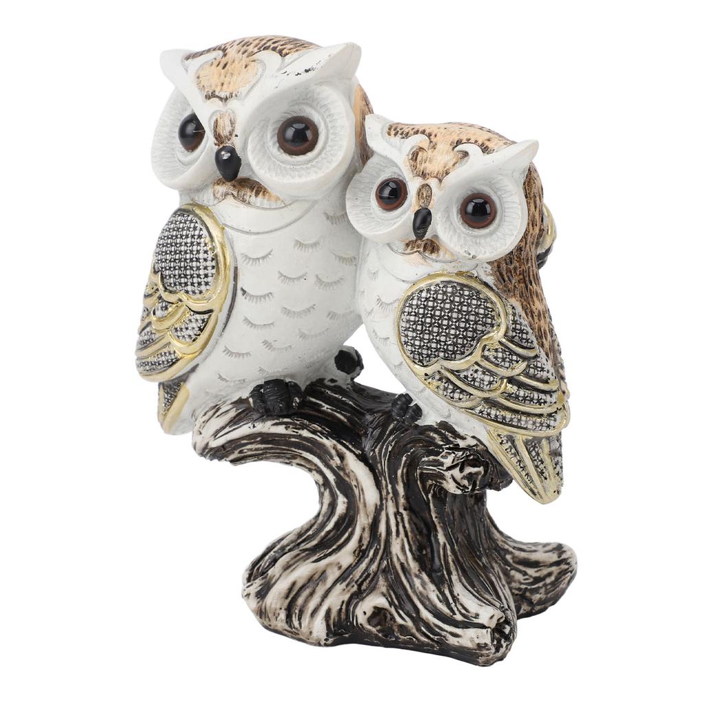 Eulenfigur Harz Lebensecht Künstlerisch Dekorativ Stehende Eulenstatue Ornament für Garten Wohnzimmer