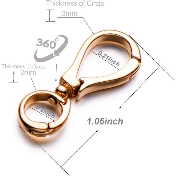 Zpsolution Double Open Pendant Clasp Connectors Bails for Necklace, Charm Holder for Necklace 6pcs Gold