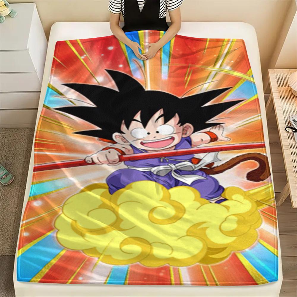 Goku Portable Warm Print Blanket, Flannel Blanket Applicable To Home Rest, Outdoor Picnic and Travel Activity.-TING